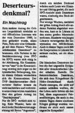 Antrag der Grünen Leopoldstadt als Thema in der Grünalternativen Zeitung. Quelle: Geisterbahn, 1990